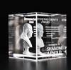 3D Crystal Cube Paperweight | Custom Laser Etched & Engraved Glass | Personalized Corporate Employee Appreciation Recognition Trophy Award