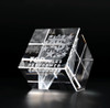 3D Crystal Edge Cut Cube Paperweight | Custom Laser Etched & Engraved Glass | Personalized Corporate Employee Recognition Trophy Award