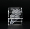 3D Crystal Edge Cut Cube Paperweight | Custom Laser Etched & Engraved Glass | Personalized Corporate Employee Recognition Trophy Award
