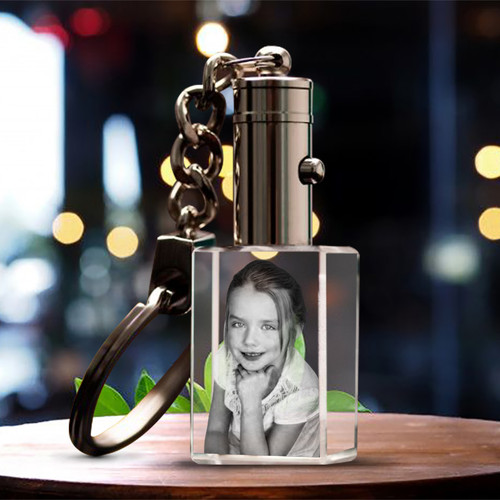 3D Crystal Lighted Keychain