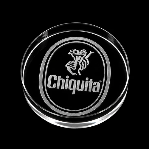 Round Engraved Crystal Paperweight