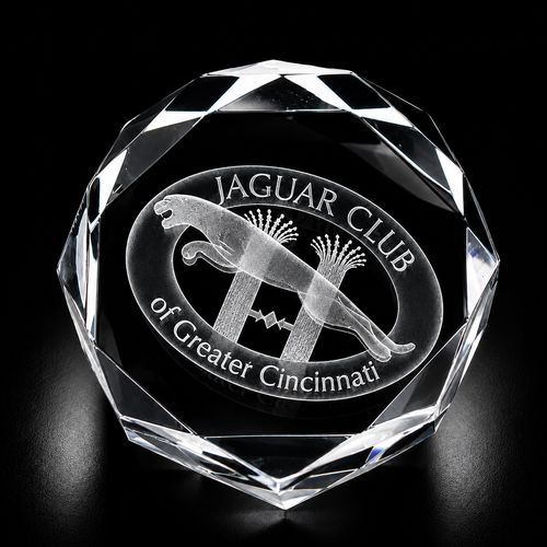 Octagon Crystal Puck Paperweight