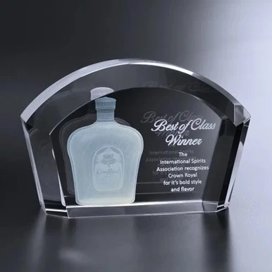 3D Crystal Penfield Award | Custom Laser Etched & Engraved Glass | Personalized Corporate Employee Recognition Paperweight Trophy
