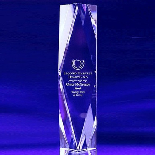 3D Crystal Presidential Award | Custom Laser Etched & Engraved Glass | Personalized Corporate Employee Recognition Appreciation Trophy