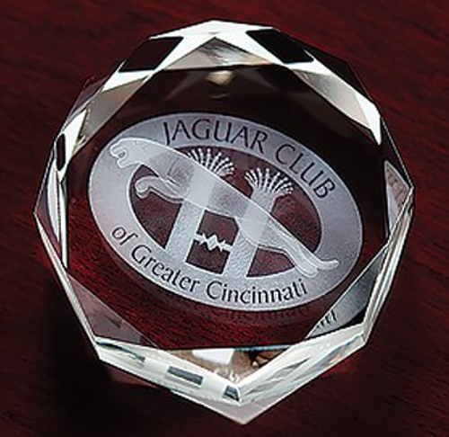 Crystal Octagonal Puck Paperweight