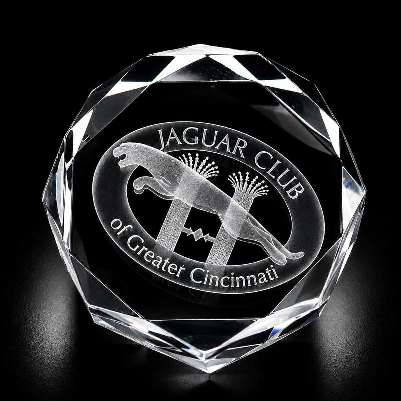 Octagon Crystal Puck Paperweight