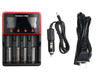 Battery Charger for 10440 18500 25500 26650 14650 AA AAA w/US Power Cable + Car