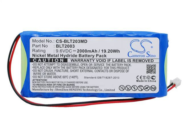 Replacement Battery for Biolat BLT2003 CS-BLT203MD 9.6v 2000mAh 19.20Wh Ni-MH