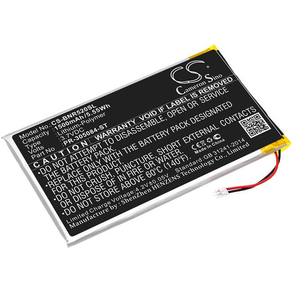 Battery for Barnes & Noble BNRV520 GlowLight 3 PR-305084-ST 6 inches CS-BNR520SL