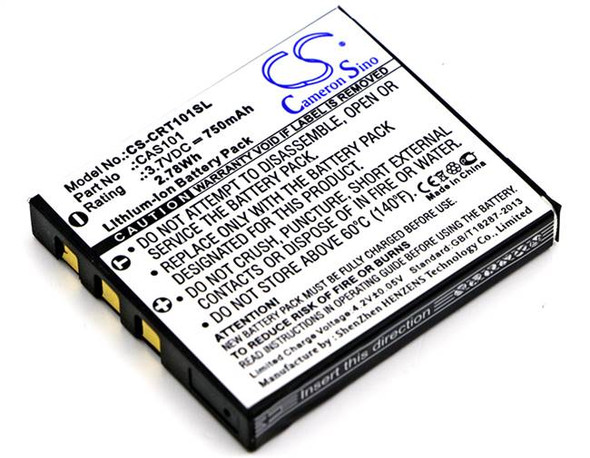 Battery for Creative Vado Pocket HD Video Cam VF0570 CAS101 CS-CRT101SL 750mAh