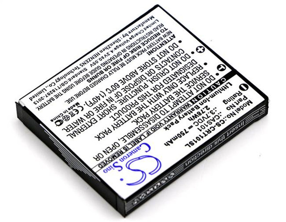 Battery for Creative Vado Pocket HD Video Cam VF0570 CAS101 CS-CRT101SL 750mAh