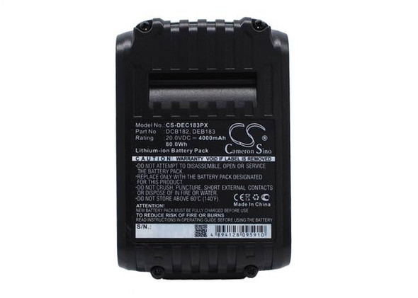 Battery for Dewalt DCD780 DCS381 Klein Tools D3 DCB182 DCB183 DCB184 BAT20-7T14