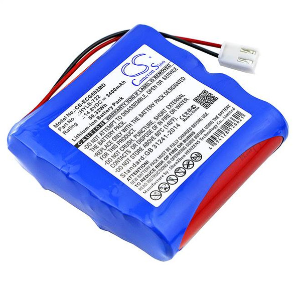 Battery for Biocare iE6 HYLB-722 ECG-6010 ECG-6020 CS-ECG602MD 14.8v 3400mAh