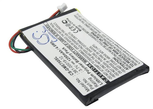 Battery for Garmin 361-00019-12 Edge 605 705 GPS Navigation CS-GME750SL 1250mAh