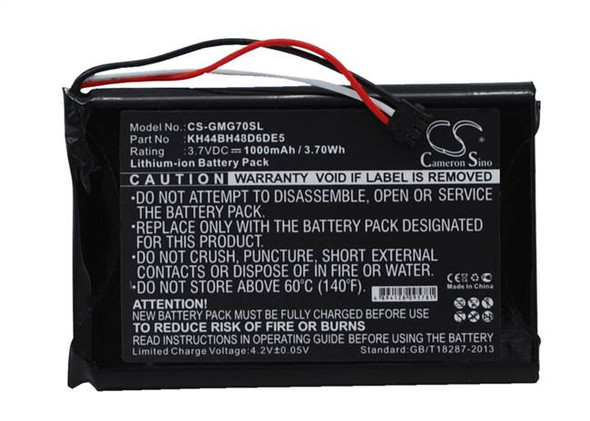 Battery for Garmin KH44BH48D6DE5 Approach G7 GPS Navigation CS-GMG70SL 1000mAh