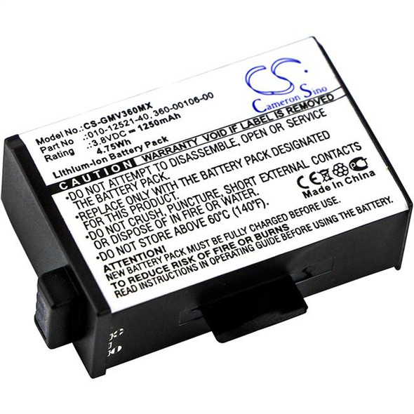 Battery for Garmin Virb 360 361-00106-00 010-12521-40 360-00106-00 1250mAh