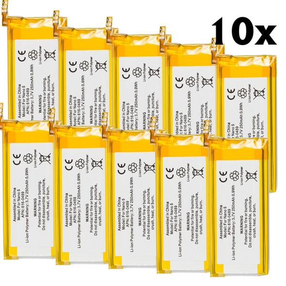 10-Pack Battery for Apple iPod Nano 5th gen 5G 16GB 8GB 616-0406 616-0467 A1320