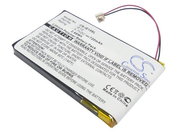 Battery for iRiver E10 E10CT HDD Jukebox IRI-E10 CS-IE10SL MP3 Player 720mAh