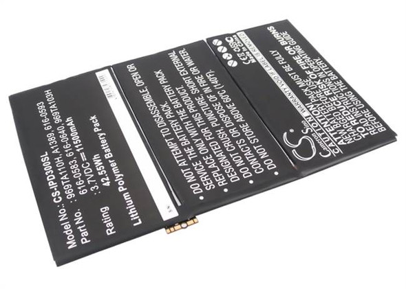 Battery for Apple iPad 3 HD 616-0586 616-0592 616-0593 616-0604 A1403A A1416