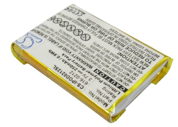 Battery for Apple iPOD Shuffle MB226LL/A MB228LL/A 616-0212 MB519LL/A MP3 250mAh