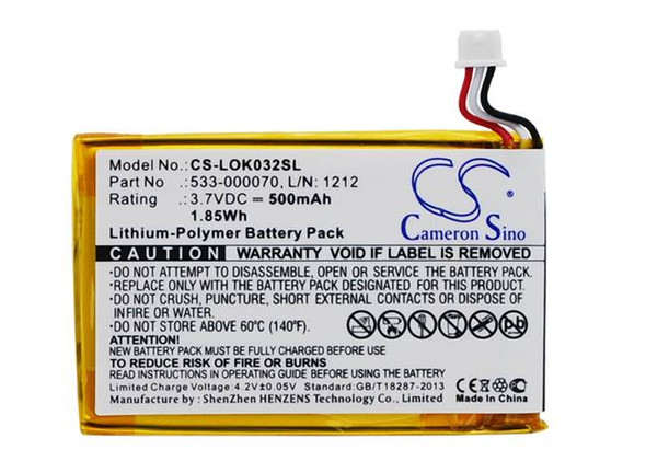 Battery for Logitech Ultratin Keyboard Cover Y-R0032 533-000070 L/N: 1212
