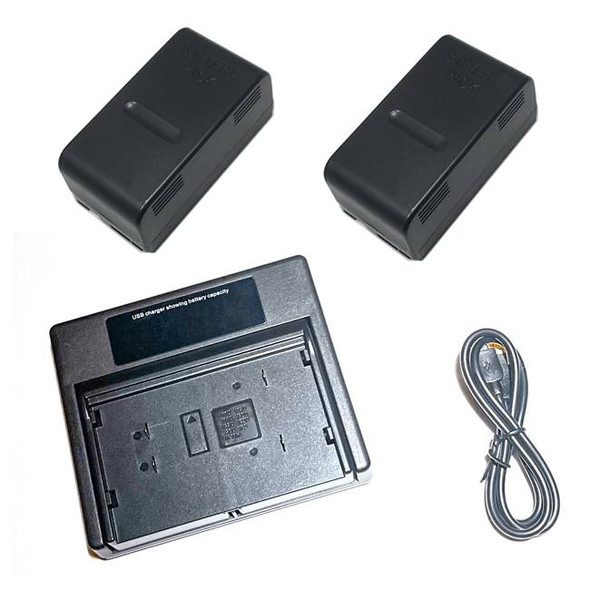 Combo Battery Charger + 2 Batteries for JVC