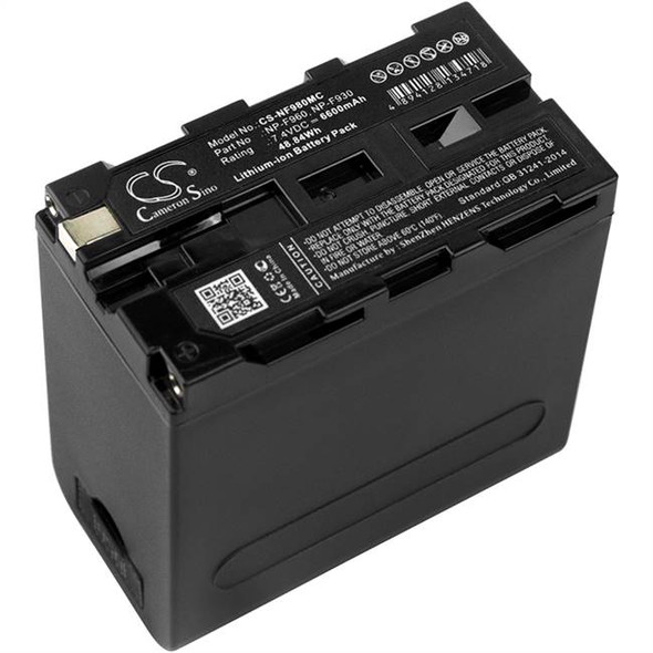 Battery for Sony NP-F930 NP-F950 NP-F960 NP-F970 NP-F975 XL-B2 XL-B3 6600mAh