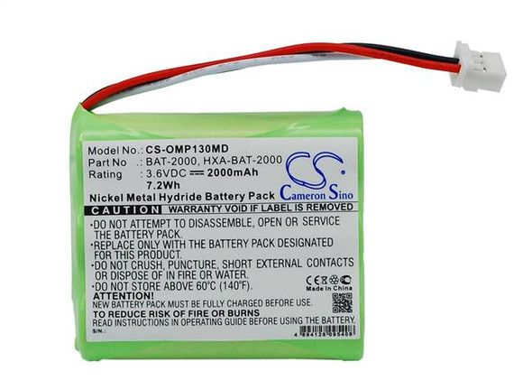 Battery for OMRON HBP-1300 BAT-2000 HXA-BAT-2000 CS-OMP130MD 3.6v 2000mAh 7.20Wh