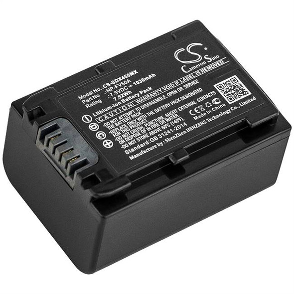 Battery for Sony FDR-AX60 FDR-AX700 HDR-CX450 HDR-CX680 NP-FV50A 7.3v 1030mAh