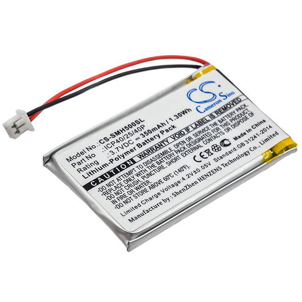 Battery for Sena ICP40/25/40P SMH-5 SMH5 Bluetooth Intercom CS-SMH500SL 350mAh