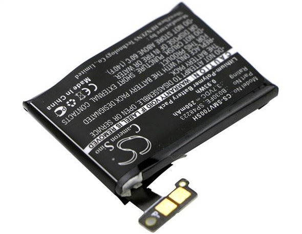 Battery for Samsung Gear 1 SM-V700 B030FE GH43-03992A SP48223 CS-SMV700SH 250mAh
