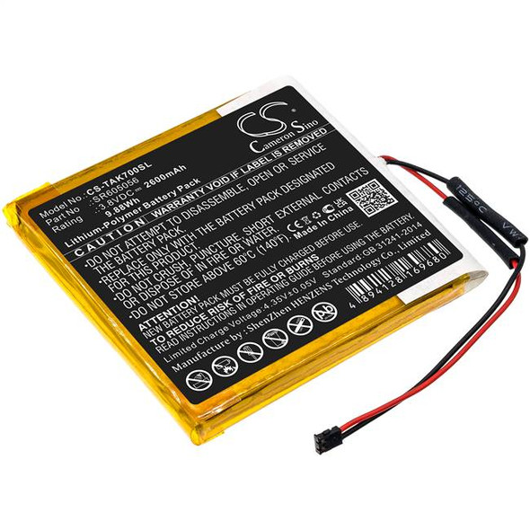 Battery for Astell&Kern AK70 SR605056 Media Player CS-TAK700SL 2600mAh 9.88Wh