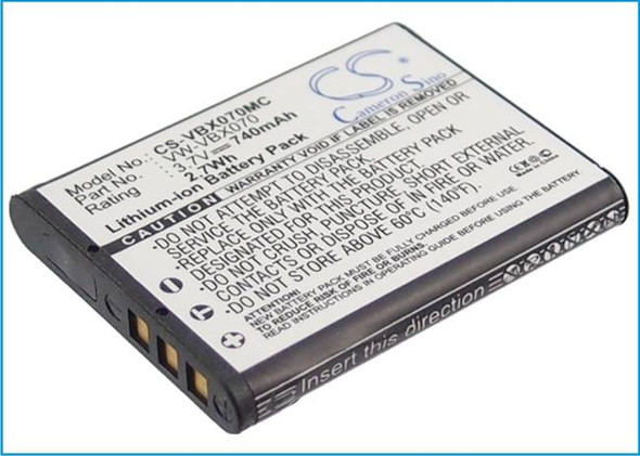 Battery for Panasonic HX-DC3 HX-W2 HX-WA20 VW-VBX070 VW-VBX070GK VW-VBX070-W