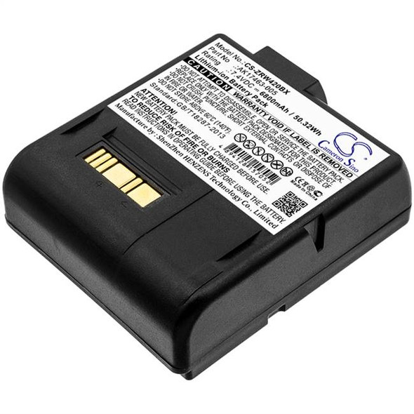 Battery for Zebra RW420 EQ L405 CT17102-2 AK17463-005 Printer CS-ZRW420BX 6800mA