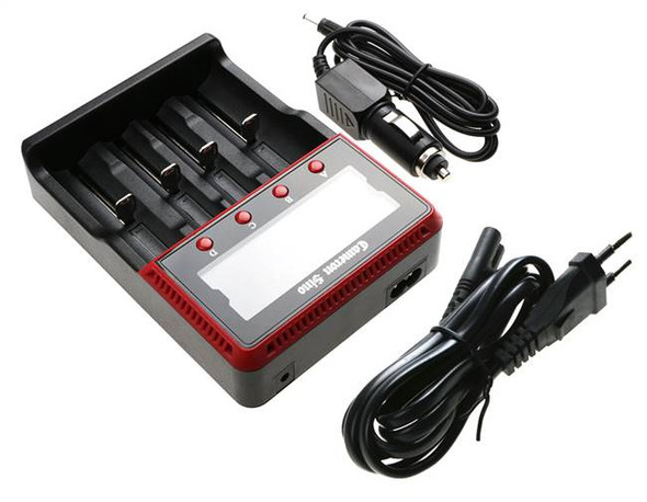 Battery Charger for 13450 14500 16500 18350 18500 AA AAA w/Euro AC Cord & Car