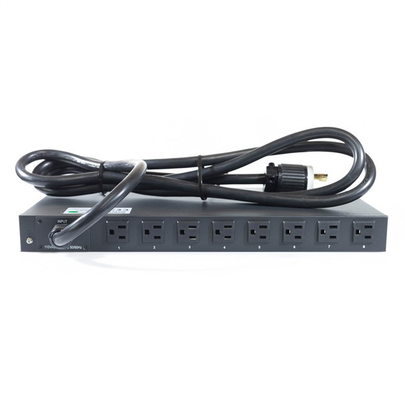 125V 30A 1U Rack Mount Smart Switched PDU L5-30P 8 x 5-15r for Server DataCenter