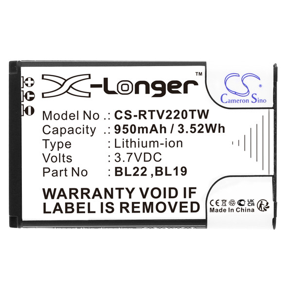 Battery for Retevis DT22 RT15 RT19 RT22 RT22S RT622 BL19 BL22 Two-Way Radio