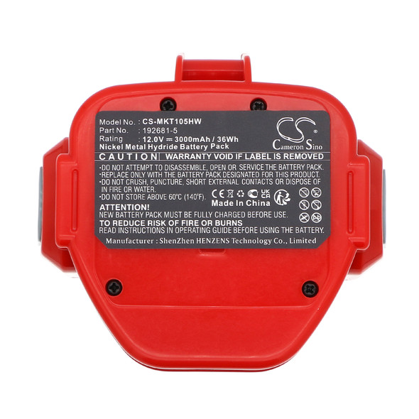 Battery for Makita 4013D 1050D 1220 1222 192681-5 192698-8 192698-A 12V 3000mAh
