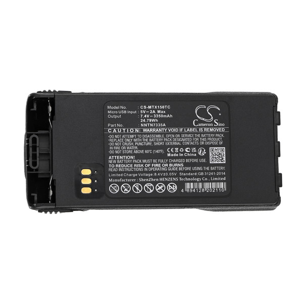 Battery for Motorola XTS1500 Radius P25 NNTN9858 NTN9858C NTN9857C TYPEC 3350mAh