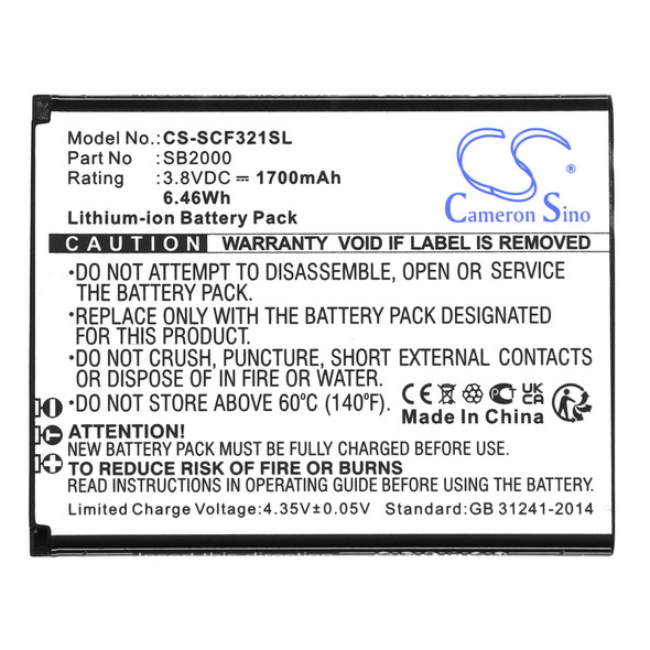 Replacement Battery for Schok SB2000 Flip SC3218T SC3218B CS-SCF321SL 3.8V