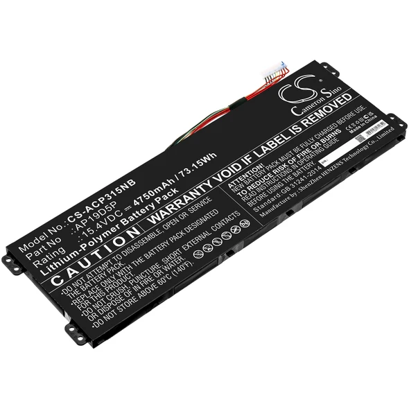 Battery for AP19D5P Acer ConceptD 3 Ezel CN315-72G