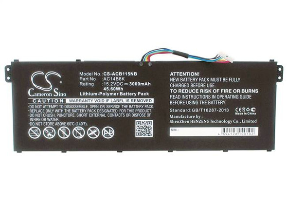 Battery for Acer Gateway AC14B18K AC14B18K AC14B8K AP14B8K MS2392 NE511 NE512
