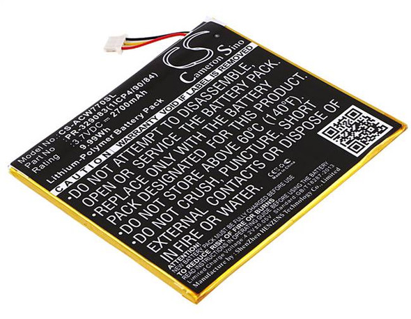 Battery for Acer Iconia One 7 B1-770 KT.0010H.003 PR-329083 1ICP4/90/84 Tablet