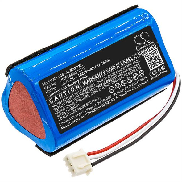 Battery for Altec Lansing IMW789-BLG LifeJacket XL Rugged INR18650-3S1P 10200mAh