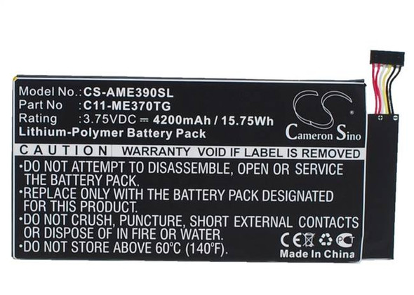 Battery for Asus ME370TG Google Nexus 7 C11-ME370TG Tablet CS-AME390SL 3.75v