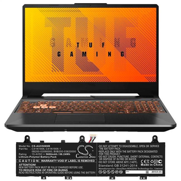 Battery for Asus TUF Gaming A15 FA506IV FA706IU F15 FX506 C41N1906 C41N1906-1
