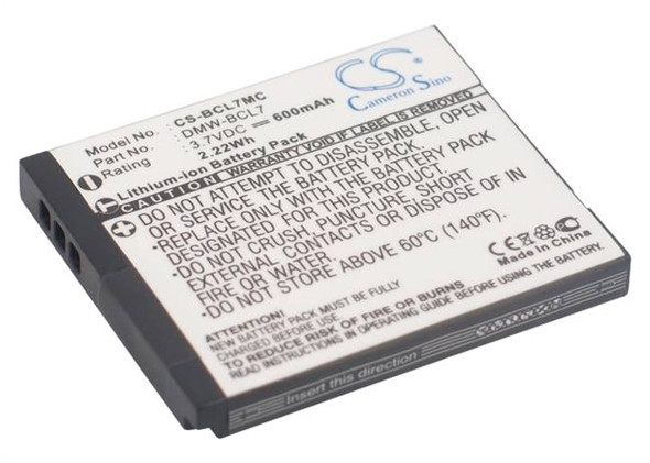 Battery for Panasonic Lumix DMC-F5 DMC-FH10 FS50 DMC-SZ3 SZ9 DMW-BCL7 DMW-BCL7E