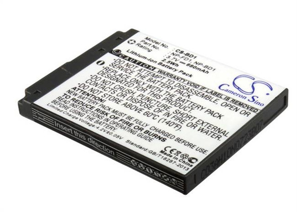 Battery for Sony CyberShot DSC-G3 DSC-T200 T500 DSC-TX1 DSC-WX1 NP-BD1 NP-FD1