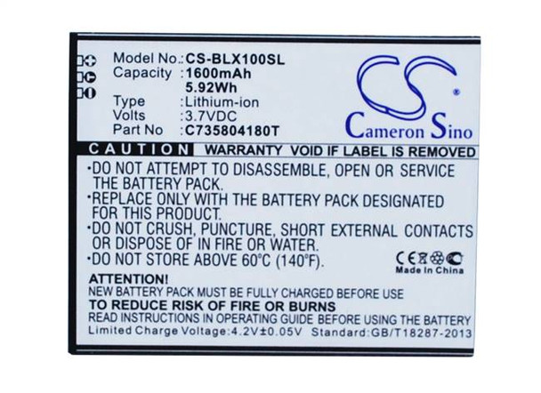 Battery for BLU L100 L100A L100i L102A Life Play X C735804180T CS-BLX100SL