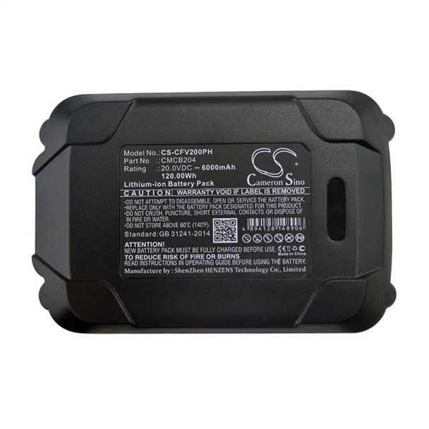 Battery for Craftsman V20 Axial Blower CMCB204 CMCB204-2 CMCB205 20.0v 6000mAh